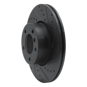 BMW 220i Brake Rotor (1) - Front Right - R1 Concepts - Drilled & Slotted - Black - `07-`21